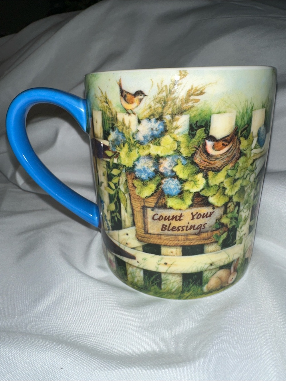 Lang by design group Garden Gate 2016 Count Your Blessings Ceramic Mug in Blue